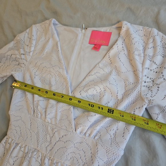 Lilly Pulitzer Cecelia White Lace Vneck Bell Sleeve Midi Dress - Picture 6 of 12